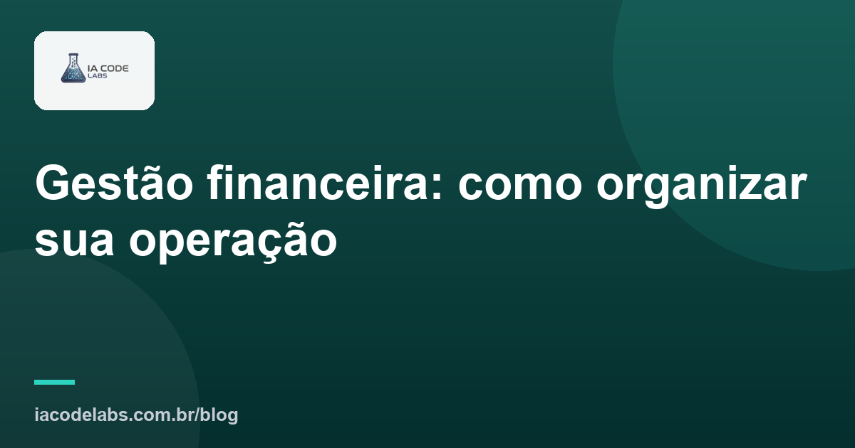 Gestão financeira: como organizar sua operação