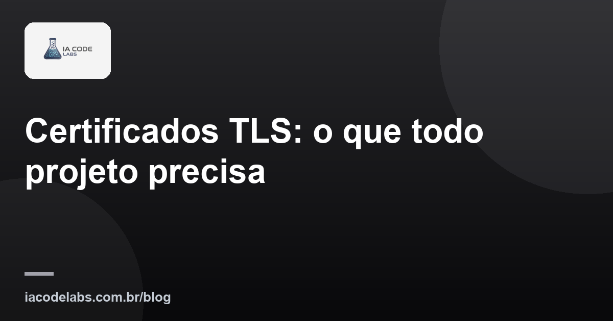 Certificados TLS: o que todo projeto precisa